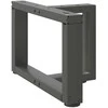 Kavos staliuko kojelės, T formos, 2 vnt., antracito spalvos, 40x25x(30-31) cm, plienas
