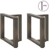 Kavos staliuko kojelės, T formos, 2 vnt., juodos, 50x25x(42-43) cm, plienas