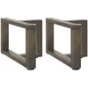 Kavos staliuko kojelės, T formos, 2 vnt., juodos, 50x25x(30-31) cm, plienas