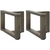 Kavos staliuko kojelės, 2 vnt., juodos, 40x25x(30-31) cm, plienas, T formos