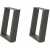 Kavos staliuko kojelės, 2 vnt., antracito spalvos, 28x(42-43) cm, plienas