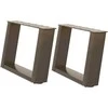 Kavos staliuko kojelės, U formos, 2 vnt., natūralus plienas, 50x(30-31) cm, plienas