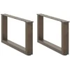 Kavos staliuko kojelės, U formos, 2 vnt., natūralus plienas, 70x(30-31) cm, plienas