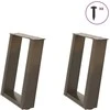 Kavos staliuko kojelės, U formos, 2 vnt., natūralus plienas, 28x(42-43) cm, plienas