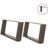 Kavos staliuko kojelės, U formos, 2 vnt., natūralus plienas, 60x(30-31) cm, plienas