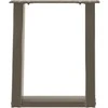 Kavos staliuko kojelės, U formos, 2 vnt., natūralus plienas, 38x(42-43) cm, plienas