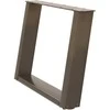 Kavos staliuko kojelės, U formos, 2 vnt., natūralus plienas, 70x(42-43) cm, plienas