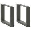 Kavos staliuko kojelės, 2 vnt., antracito spalvos, 40x(30-31) cm, plienas, U formos
