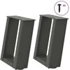 Kavos staliuko kojelės, 2 vnt., antracito spalvos, 30x(30-31) cm, plienas