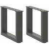Kavos staliuko kojelės, 2 vnt., antracito spalvos, 30x(30-31) cm, plienas