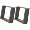 Kavos staliuko kojelės, 2 vnt., antracito spalvos, 50x(30-31) cm, plienas