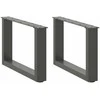 Kavos staliuko kojelės, 2 vnt., antracito spalvos, 50x(30-31) cm, plienas