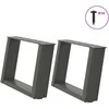 Kavos staliuko kojelės, 2 vnt., antracito spalvos, 50x(30-31) cm, plienas