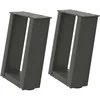 Kavos staliuko kojelės, 2 vnt., antracito spalvos, 30x(30-31) cm, plienas