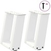 Kavos staliuko kojelės, 2 vnt., baltos, 30x(30-31) cm, plienas, U formos