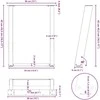 Kavos staliuko kojelės, U formos, 2 vnt., natūralus plienas, 38x(42-43) cm, plienas