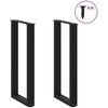 Konsolinio stalo kojelės, U formos, 2 vnt., juodos, 28x(72-73) cm, plienas