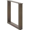 Kavos staliuko kojelės, U formos, 2 vnt., natūralus plienas, 50x(42-43) cm, plienas