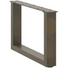 Kavos staliuko kojelės, U formos, 2 vnt., natūralus plienas, 50x(30-31) cm, plienas