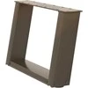Kavos staliuko kojelės, U formos, 2 vnt., natūralus plienas, 40x(30-31) cm, plienas