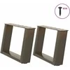Kavos staliuko kojelės, U formos, 2 vnt., natūralus plienas, 50x(30-31) cm, plienas