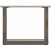 Kavos staliuko kojelės, U formos, 2 vnt., natūralus plienas, 40x(30-31) cm, plienas