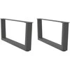 Kavos staliuko kojelės, V formos, 2 vnt., antracito spalvos, 70x(30-31,3) cm, plienas