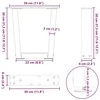 Kavos staliuko kojelės, V formos, 2 vnt., natūralus plienas, 30x(30-31,3) cm, plienas