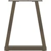 Kavos staliuko kojelės, V formos, 2 vnt., natūralus plienas, 38x(42-43,3) cm, plienas