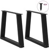 Kavos staliuko kojelės, V formos, 2 vnt., juodos, 60x(42-43,3) cm, plienas