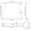 Kavos staliuko kojelės, V formos, 2 vnt., antracito spalvos, 30x(30-31,3) cm, plienas