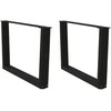 Kavos staliuko kojelės, V formos, 2 vnt., juodos, 70x(42-43,3) cm, plienas