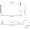 Kavos staliuko kojelės, V formos, 2 vnt., juodos, 60x(30-31,3) cm, plienas