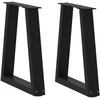 Kavos staliuko kojelės, V formos, 2 vnt., juodos, 38x(42-43,3) cm, plienas
