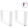 Kavos staliuko kojelės, V formos, 2 vnt., baltos, 60x(30-31,3) cm, plienas