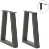 Kavos staliuko kojelės, V formos, 2 vnt., antracito spalvos, 38x(42-43,3) cm, plienas
