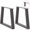 Kavos staliuko kojelės, V formos, 2 vnt., antracito spalvos, 60x(42-43,3) cm, plienas