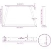 Kavos staliuko kojelės, V formos, 2 vnt., natūralus plienas, 50x(30-31,3) cm, plienas