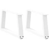 Kavos staliuko kojelės, V formos, 2 vnt., baltos, 60x(30-31,3) cm, plienas