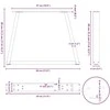Kavos staliuko kojelės, V formos, 2 vnt., juodos, 30x(30-31,3) cm, plienas