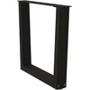 Kavos staliuko kojelės, V formos, 2 vnt., juodos, 50x(42-43,3) cm, plienas