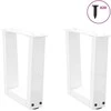 Kavos staliuko kojelės, V formos, 2 vnt., baltos, 40x(30-31,3) cm, plienas