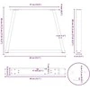 Kavos staliuko kojelės, V formos, 2 vnt., baltos, 40x(30-31,3) cm, plienas