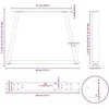 Kavos staliuko kojelės, V formos, 2 vnt., baltos, 30x(30-31,3) cm, plienas