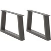 Kavos staliuko kojelės, V formos, 2 vnt., antracito spalvos, 50x(30-31,3) cm, plienas