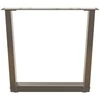 Kavos staliuko kojelės, V formos, 2 vnt., natūralus plienas, 60x(42-43,3) cm, plienas