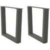 Kavos staliuko kojelės, V formos, 2 vnt., antracito spalvos, 60x(42-43,3) cm, plienas
