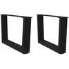 Kavos staliuko kojelės, V formos, 2 vnt., juodos, 50x(30-31,3) cm, plienas
