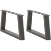 Kavos staliuko kojelės, V formos, 2 vnt., antracito spalvos, 70x(30-31,3) cm, plienas