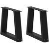 Kavos staliuko kojelės, V formos, 2 vnt., juodos, 30x(30-31,3) cm, plienas
